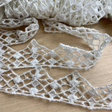 Diamond Edge Crochet Trim - Ivory