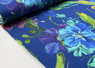 Digital Print Floral Viscose Fabric Finest Challis Electric Eden Bolt