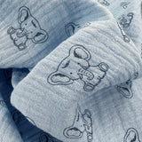 Double Gauze - Elephants Blue