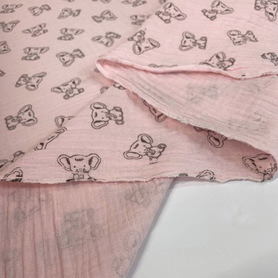 Double Gauze - Elephants Pink