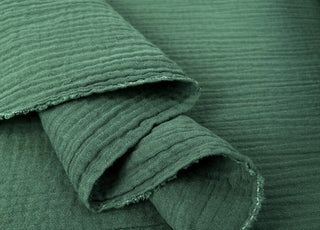 Double Gauze Pine Green Cotton Woven Lightweight Dress Fabric Fold B6D2F81A Df76 48B6 A554 B2C06Ba371B0