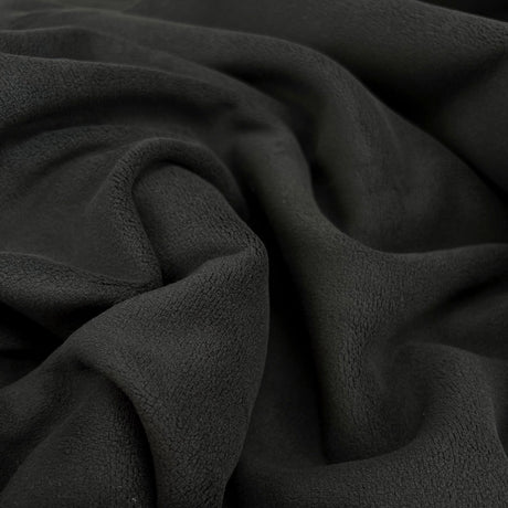 Double sided stretch fleece black polyester spandex fabric cu