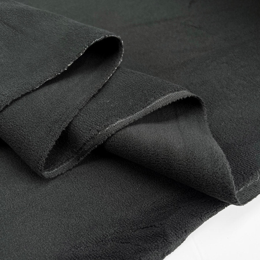 Double Sided Stretch Fleece - Black