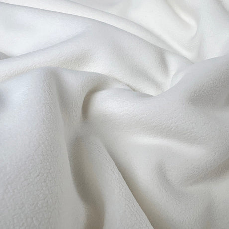 Double sided stretch fleece ivory polyester spandex fabric cu