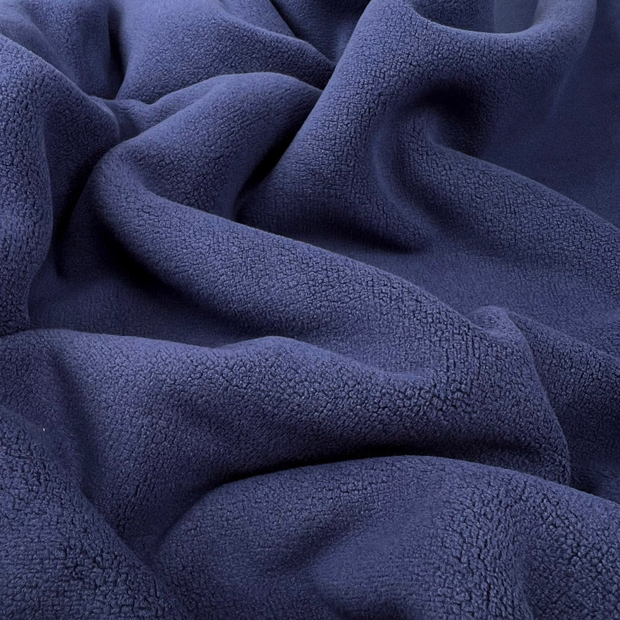 Double Sided Stretch Fleece - Navy