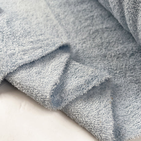 Double Sided Terry Towelling Baby Blue Cotton Fabric Fold