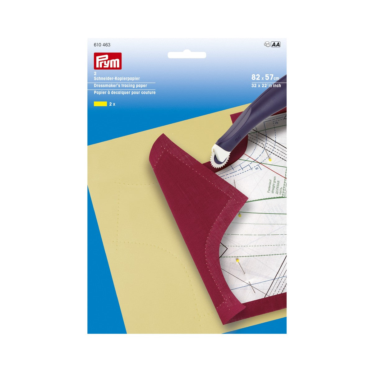 Prym - Dressmakers Tracing Paper - Yellow (82 x 57cm)