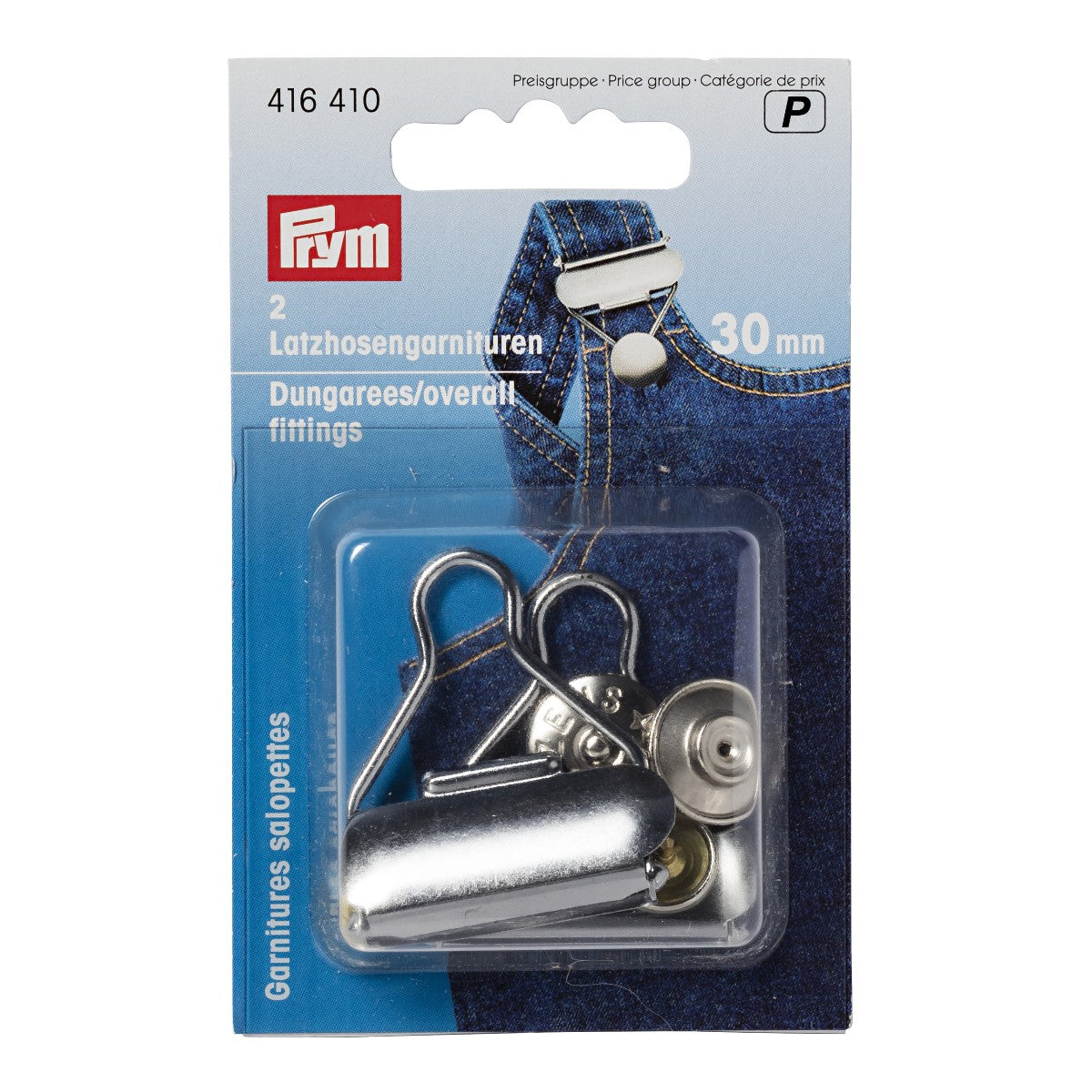 Prym - 30mm Dungarees/Overall Fittings - Silver