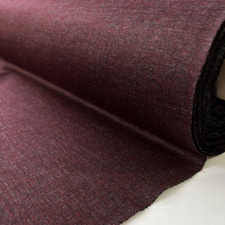 Duzmibum Polyester Viscose Lycra Stretch Knit Ponte Damson Black Fabric Roll