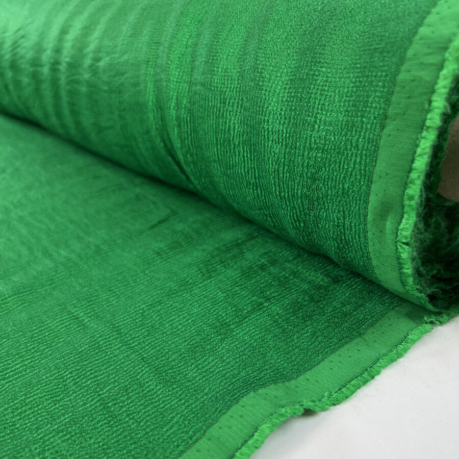 Elizabeth Polyester Jewel Green Textured Dress Fabric Roll