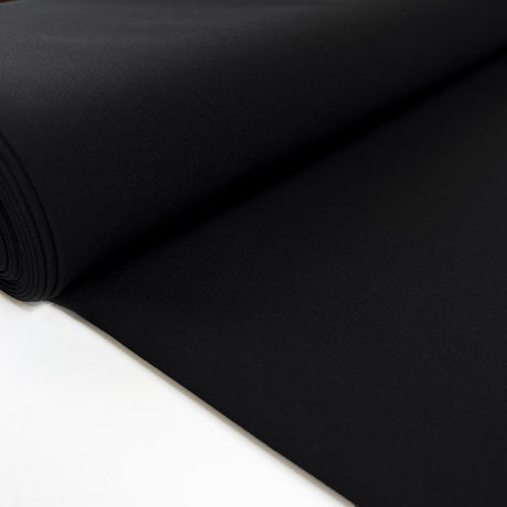 Elona Black Polyester Spandex Two Way Stretch Suiting Fabric Bolt