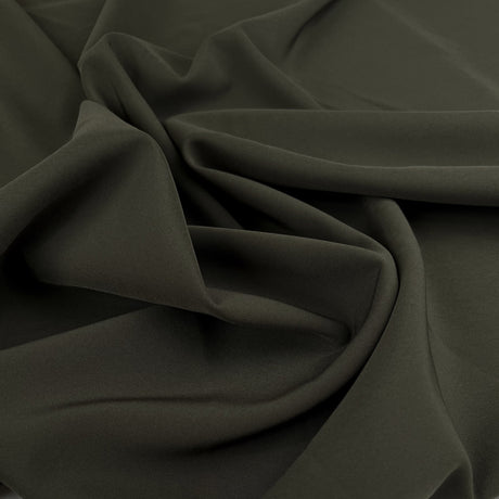 Elona Khaki Polyester Spandex Two Way Stretch Suiting Fabric