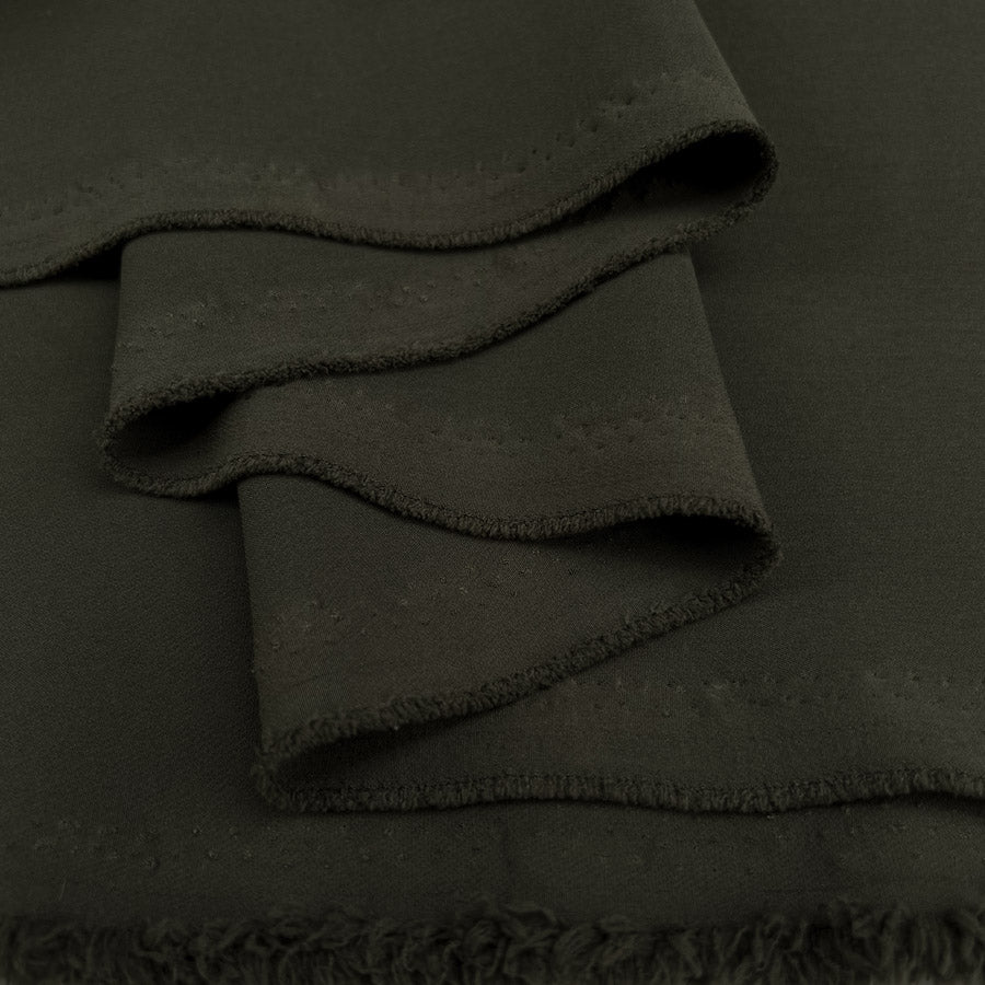 Elona Khaki Polyester Spandex Two Way Stretch Suiting Fabric Fold
