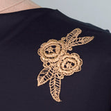 Embroidered Patch - Gold Flower