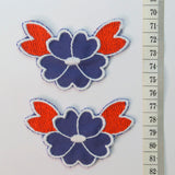 Embroidered Patch - Large Blue & Red Flower