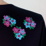 Embroidered Patch - Blue, Lilac & Purple Flower