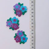 Embroidered Patch - Blue, Lilac & Purple Flower