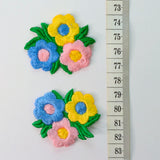 Embroidered Patch - Yellow, Pink & Blue Flower