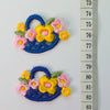 Embroidered Patch - Blue Flower Basket