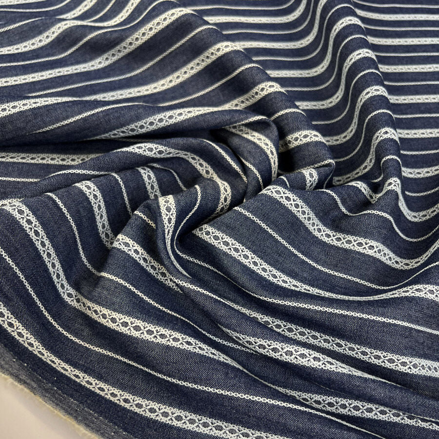 Embroidered Denim Chambray - Indy