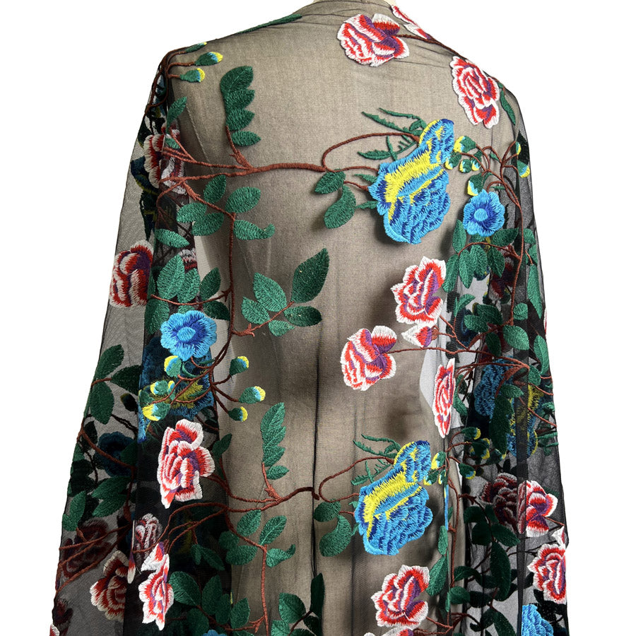 Embroidered Net - Botanical