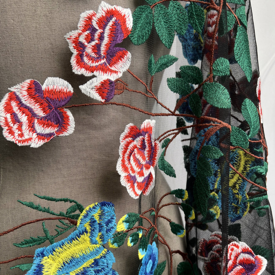 Embroidered Net - Botanical