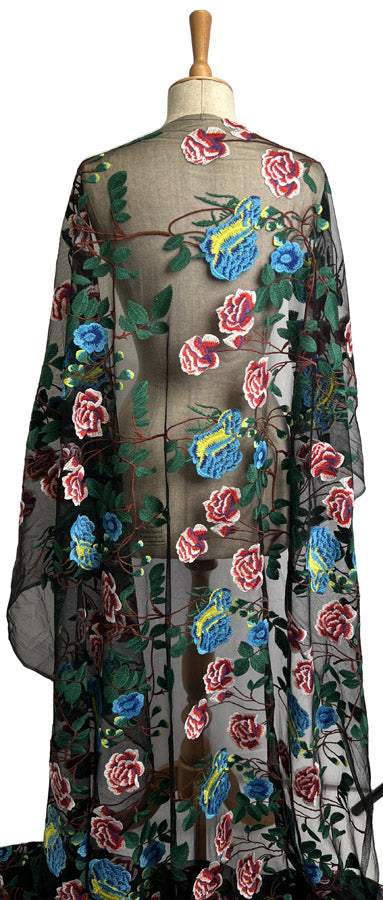 Embroidered Net - Botanical