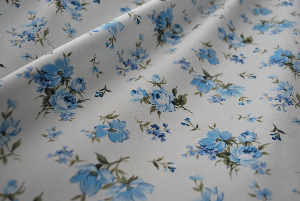 Poplin Print - English Rose - Blue