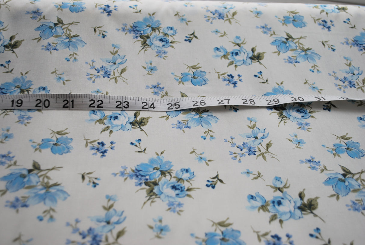 Poplin Print - English Rose - Blue