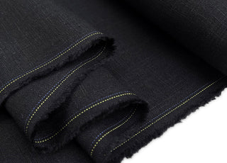 Enigma linen black ramie cotton oeko tex plain dress fabric fold