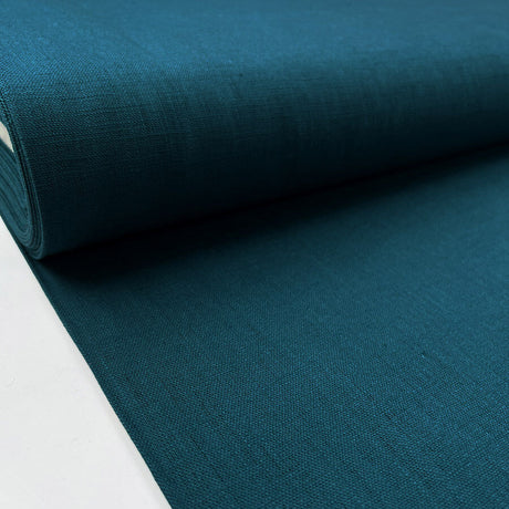 Enigma Linen Dark Teal Ramie Cotton Woven Dress Fabric Bolt