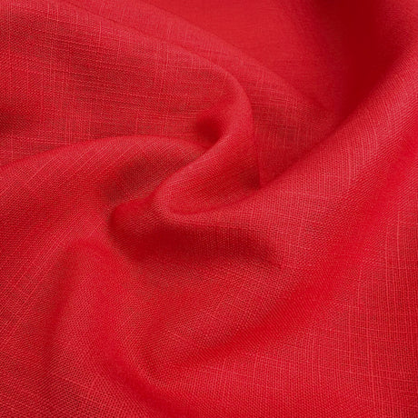 Enigma Linen Red Ramie Cotton Oeko Tex Plain Dress Fabric