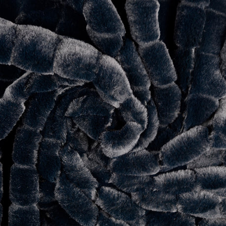 Evangeline black square embossed polyester faux fur fabric twist