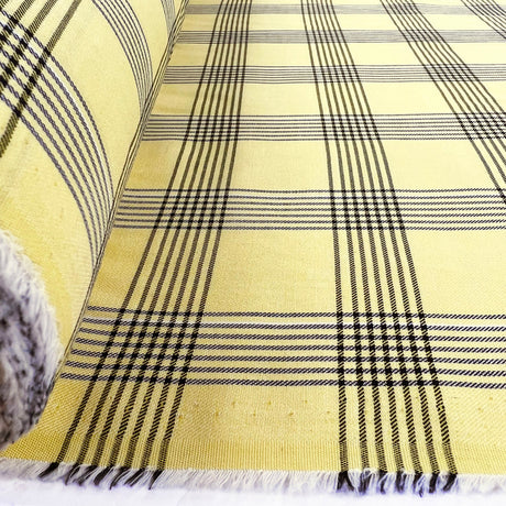 Ex Designer Italian Woven Cotton Check Shirting Fabric Win Some Yellow Roll 89F72D82 1Dca 4F31 B674 3Ace4163F282