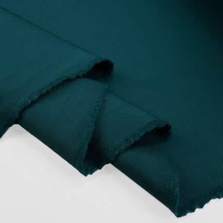 Ex Designer Wool Twill Suilting Fabric Trabaldo Teal Fold