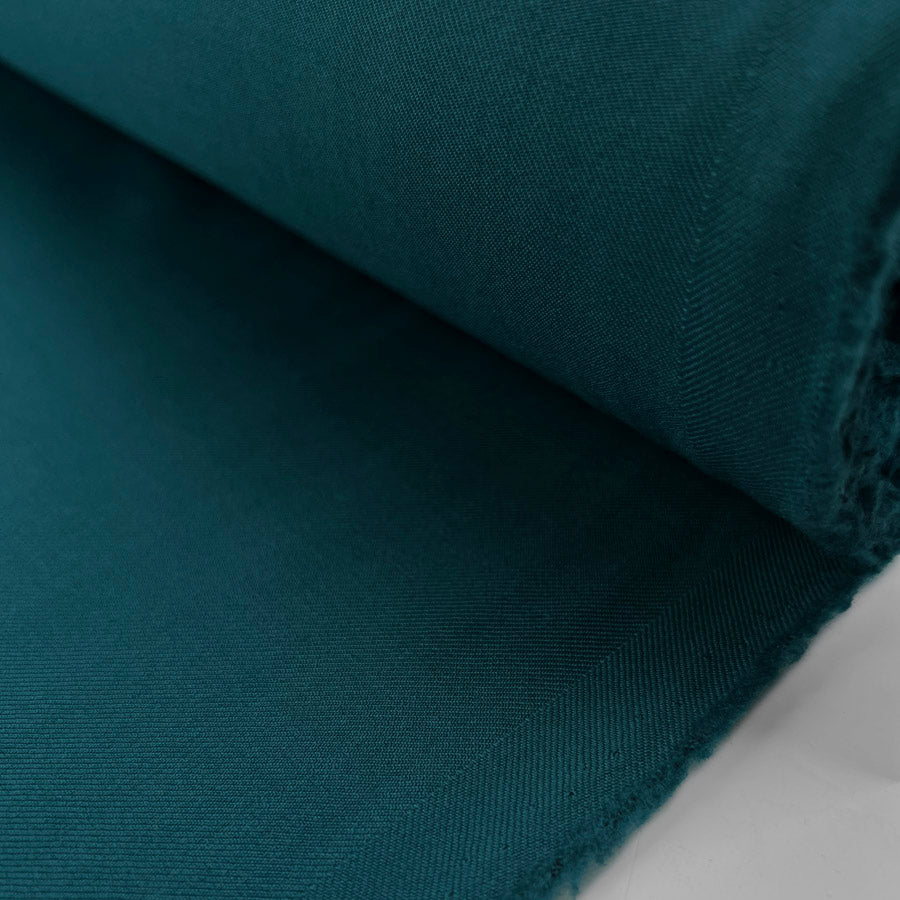 Ex Designer Wool Twill Suilting Fabric Trabaldo Teal Roll