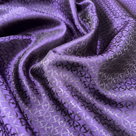 Ezio Guinevere Viscose Acetate Abstract Printed Purple Italian Lining Fabric