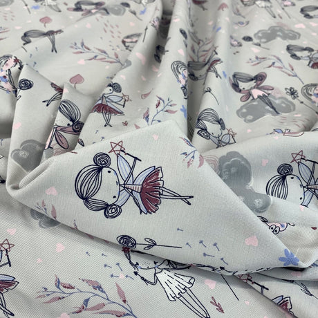 Fairy jersey grey cotton elastane oeko tex 100 jersey fabric cu