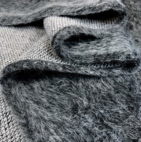 Faux Mohair Grey Faux Fur Nylon Wool Acrylic Fabric Cu
