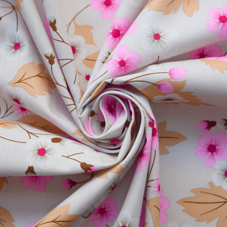 Poplin Print - Felicity - Beige