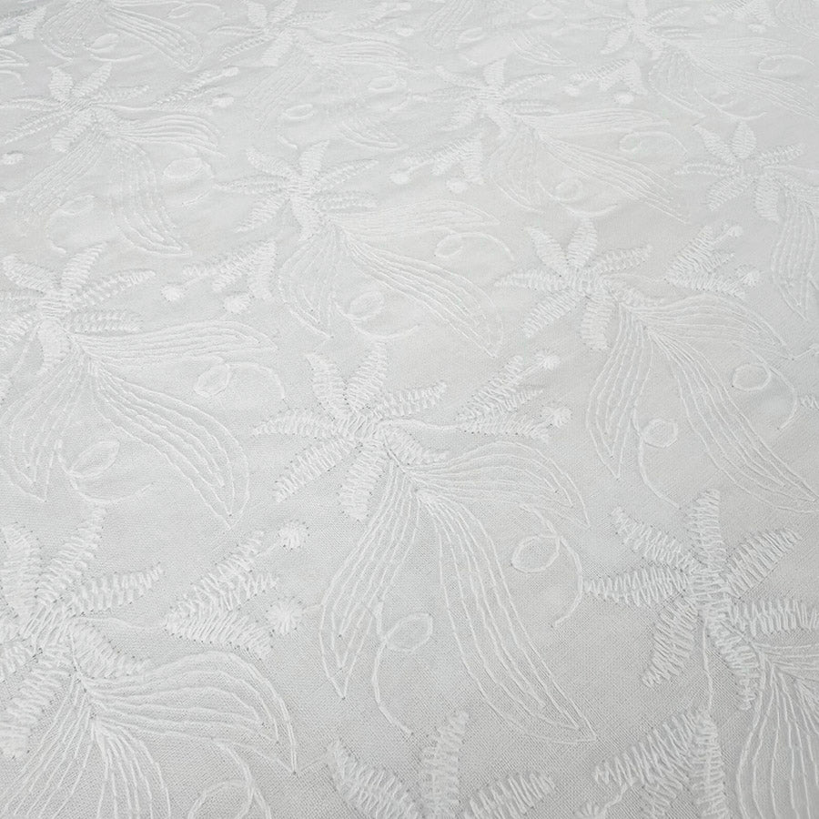 Felicity White Floral Embroidered Dress Fabric
