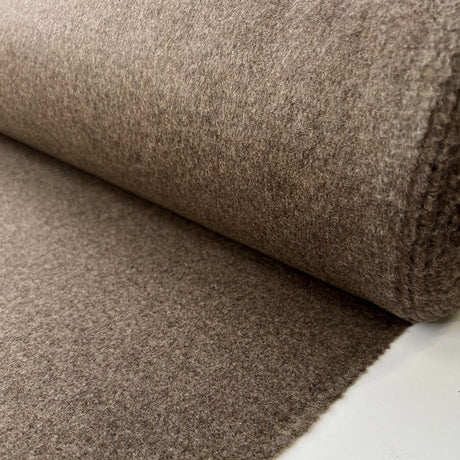 Felted Wool Polyester Brown Beige Soft Fuzzy Coating Fabric Roll