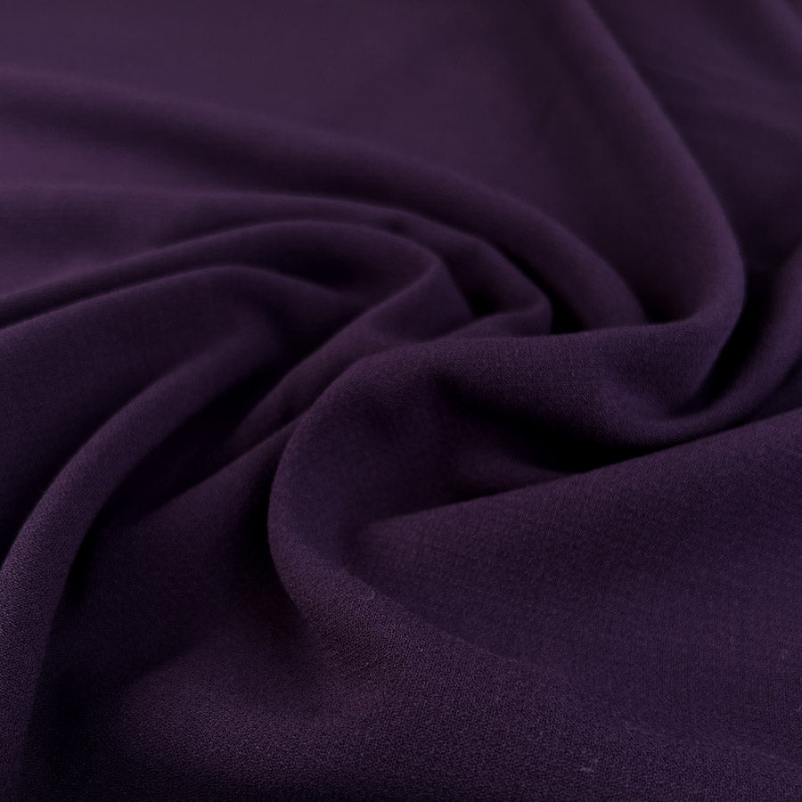 Fibre Mood Heavy Crepe Plum Purple Polyester Viscose Elastane Fabric