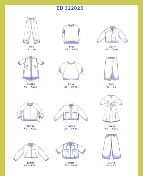 Fibre Mood Magazine Sewing Pattern Book Edition 32 Sketch