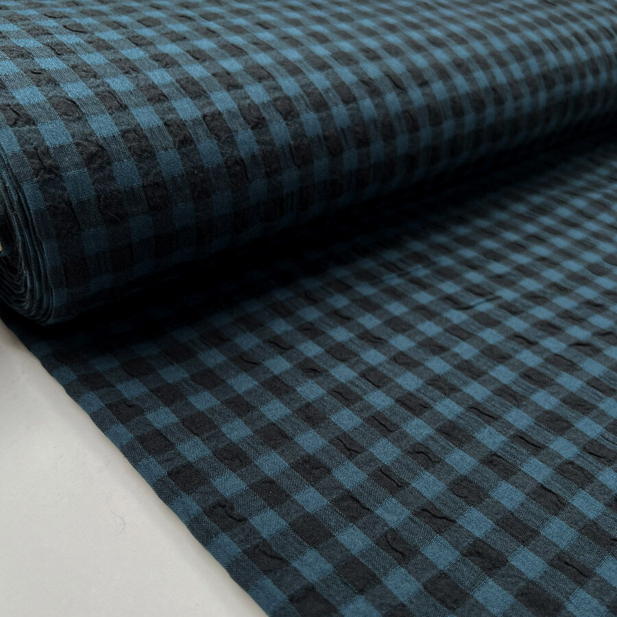 Fibre Mood - Seersucker Check - Teal
