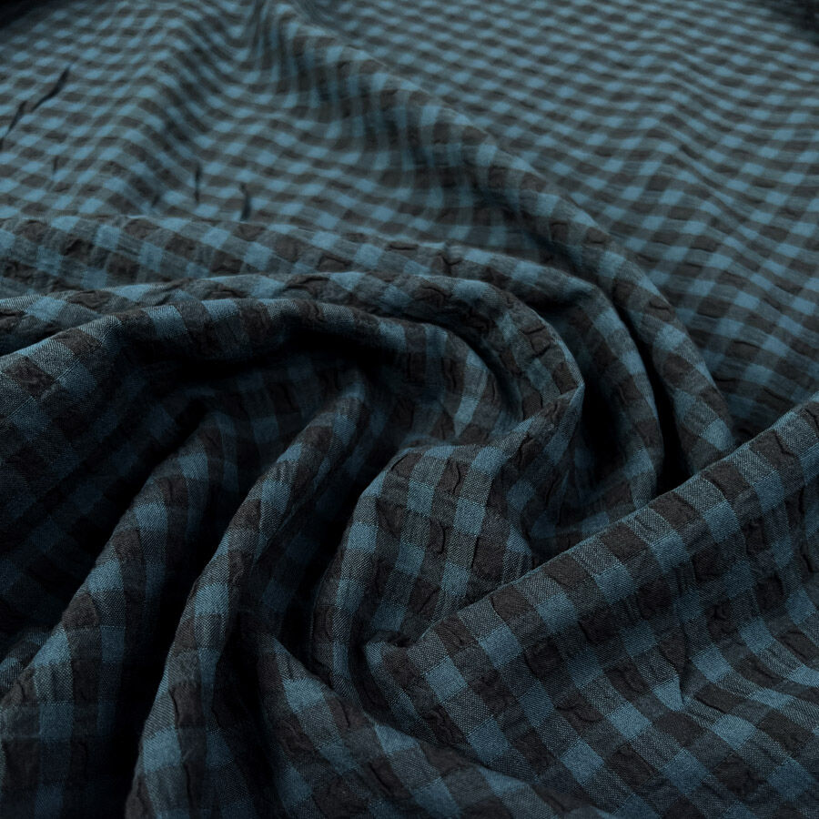Fibre Mood - Seersucker Check - Teal