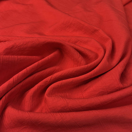 Fibre Mood Warp Crinkle Red Viscose Nylon Woven Dress Fabric