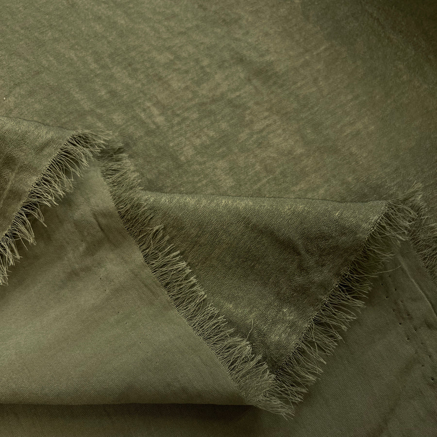 Filmstar Olive Polyester Green Woven Velvet Satin Dress Fabric Fold