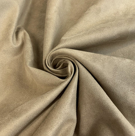 Fine Faux Brown Suede Polyester Fabric Cud1