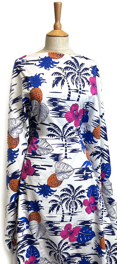 Fine Cotton Dress Fabric Tropical Print High Day And Holidays Oekotex Dress
